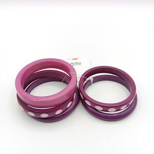 Antika Collection Bangle Bracelet Set of 5 Purple Boho Southwestern Coastal New
